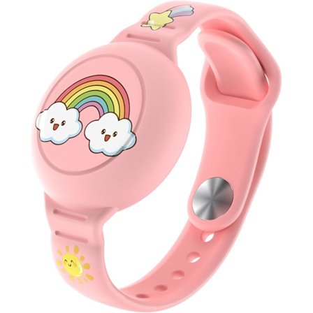 Kompatibel med AirTag Barnarmband, Söt Barn Air Tag Armband Justerbar Dold Klockband Air Tag Hållare för Apple Air Tag, Mjuk Silikon