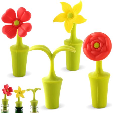 4 st silikonvinsförslutare, återanvändbara vinflaskeproppar för Ch