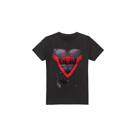 Spider-Man Herr Miles Morales Kostym T-shirt M Svart