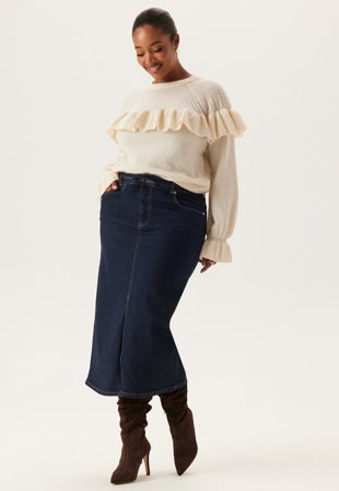 BUBBLEROOM-Denim Midi Skirt-46