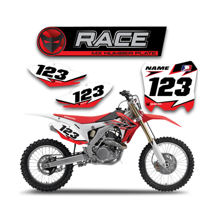 Nummerplåtsdekaler För Tävlingsnummer - Honda CR 250R 1980-2007