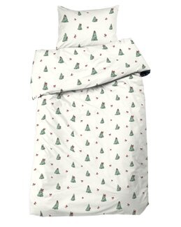 Sengetøj juletræer med trykt julemotiv 2-delt