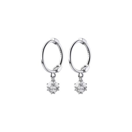 Runda örhängen i guld med briljantslipade diamanter