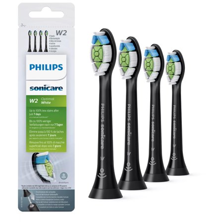 Philips Sonicare W HX6064 Optimal White - utskiftningsbørstehode - svart