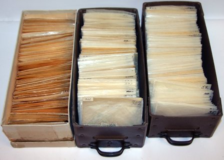 Danmark - Dubletsamling i 3 kartotekskasser - Stemplet