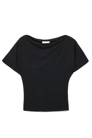 NA-KD Boat Neck T-Shirt - T-shirts - Sort - L