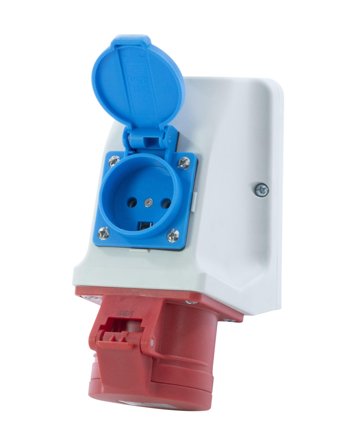 Garo UI 416-6 S+ RU/UIFD Stikkontakt IP44, 5-polet, 16 A Dansk schuko, rød, 6 h, Stikkontakter & kabler