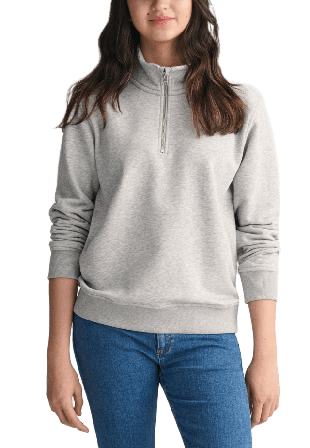 GANT Jersey Shield Half Zip Sweatshirt Hoodies & sweatshirts Unisex Grå 176