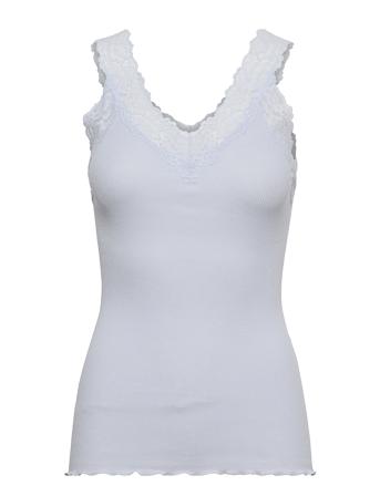 Organic Top W/ Lace T-shirts & Tops Sleeveless Blå Rosemunde
