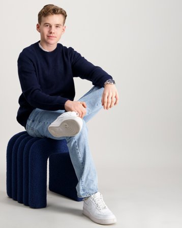 LMTD NLMLODETS LS O-NECK KNIT Blå Genser Gutt - Kids Brand Store