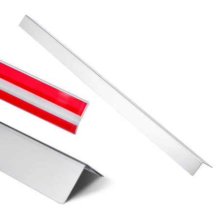 Pack med 10 Vägghörnskydd i Rostfritt Stål 50 x 50 x 1217 mm-Duoku-90° Hörn med Klisterband-Skydda Väggarna