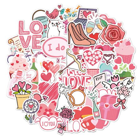 Love Heart Stickers 50-pak MultiColor N14