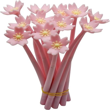 Cherry Blossom Pen Romantisk Flower Pen Black Ink Kulspetspennor