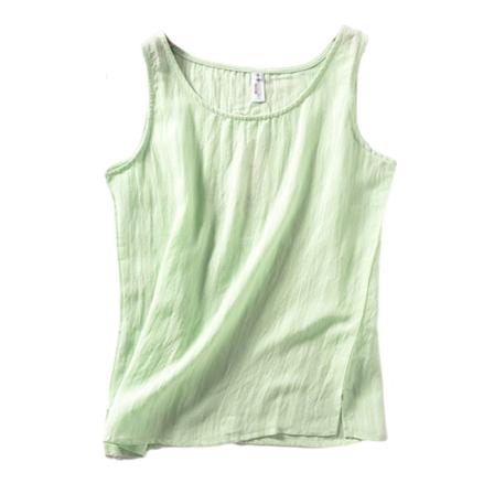 Ärmlösa Linnen För Kvinnor I Enfärgade T-shirts