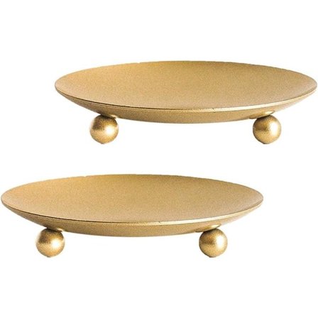 2-pak Lysestage i jern med plade – Vintage metalllysestage til bryllup, fest & boligindretning_OF