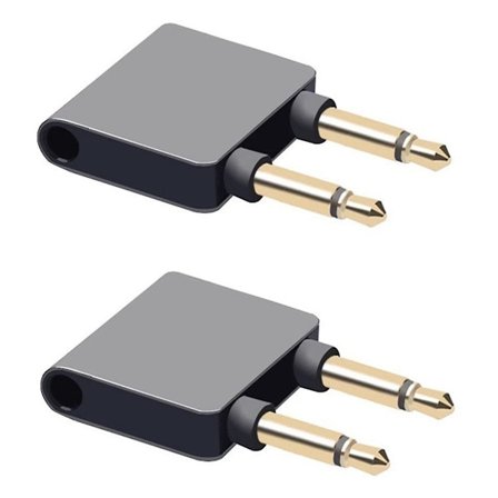 HIFI nikkelöity lentokone 3,5 mm lentokoneen lentoyhtiön kuulokkeet Mono Audio Converter Travel Jack Plug Splitter Adapter
