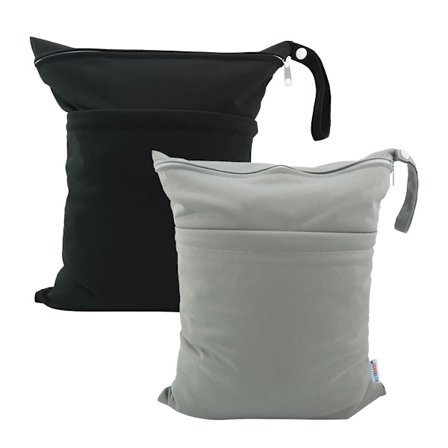 Vandtæt Våd & Tør Taske - Dobbelte Lynlåslommer til Bleer, Badetøj & Træningstøj | Genanvendelig Rejseorganisator (2-pak)