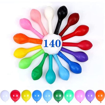 140 st Ballonger 12 Tum 10 Sorterade Färger, Regnbågsfest Latexballonger, Festballonger, Födelsedagsfesttillbehör Eller Båge Dekoration