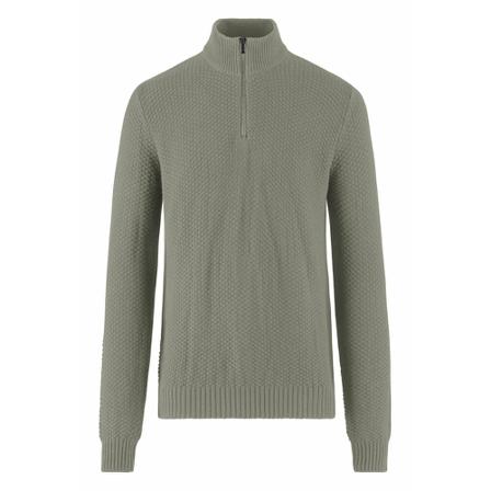 BomBoogie Cotton Wool Blend Tricot Sweater with Zip Grå, unisex