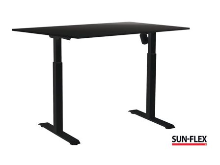 SUN-FLEX Bord II höj/sänk 120x80 svart/svart - Lyreco - Kontorsmöbler och inredning - Bord och hurtsar - Skrivbord - Höj/sänkbar
