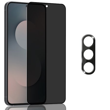 1-Pack Samsung S25 FE Privacy Skærmbeskyttelse & 1-Pack linsebeskyttelse - Hærdet Glas 9H - Super kvalitet 3D