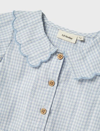 Lil'Atelier Nmfhazelle Ss Loose Shirt Lil - Blue - 92