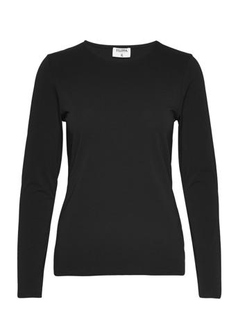 Cotton Stretch Long Sleeve T-shirts & Tops Long-sleeved Musta Filippa K