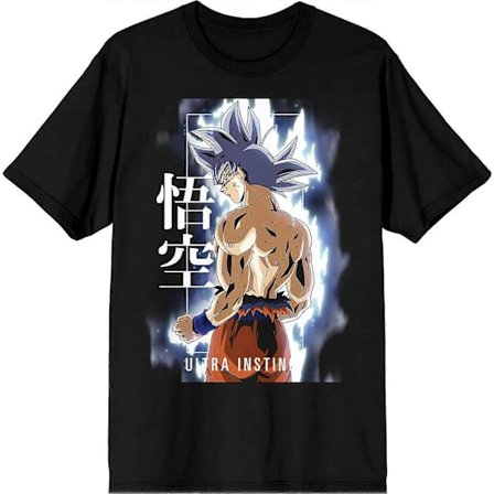 Dragonball Z Super Ultra Instinct Herre Sort Grafisk Crew Neck T-shirt