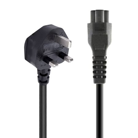 Strømkabel med 3-pinners kløverbladkontakt for bærbar PC, skanner, skriver strømforsyning 1,2m 4ft
