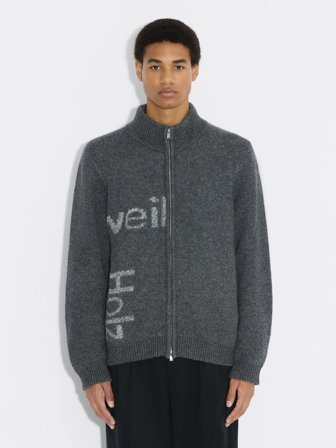 Holzweiler Haza Logo Wool Cardigan - Dk. Grey Mix - Men's - XS