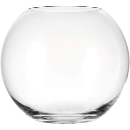Rund glasvas, sfärisk dekorativ vas, bordsvas, höjd: 17,5 cm, diameter 20 cm, 3,5 liter