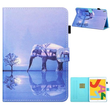 For iPad 10.2 (2021)/(2020)/(2019) Tablet Cover Stand Case - Elephant