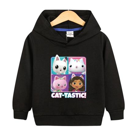 Hoodies Gabby's Dollhouse Pullover Jacka Kappa Present Black 110cm