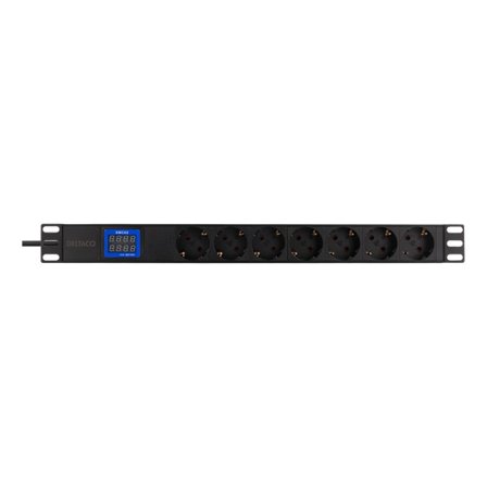 7-Outlet 19" power distrib unit, 2500W, CEE7/3, digital