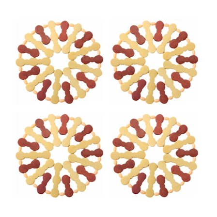 4 Stykker Smukke Drikke Brikker i Træ Runde Brikker Frokost Dækkeservietter Krusbrikker til Alle Typer Krus og Kopper 17 cm 6,6 Tommer Praktisk