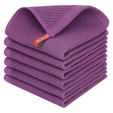 Vaffel Kjøkkenhåndklær i Bomull, Ultra Myke, Absorberende og Hurtigtørkende, 6-pakning-tfrf