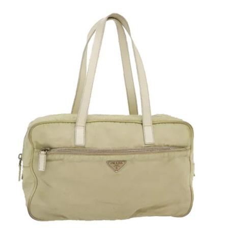 Prada Vintage, Pre-Owned Nylon Tote Beige, Dames, Maat:ONE Size