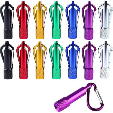 14 stk. LED-lommelykt Mini Lommelykt Nøkkelring Lomme Små Lommelykter Lys med Batterier Inkludert for Camping Fotturer Reiser (7 farger)