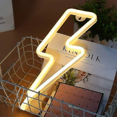 2 st LED-neonljus, blixtformad lampa, atmosfärsbelysning