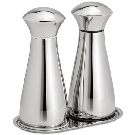 Robert Welch Signature salt- og peberkværn med bakke 17 cm, rustfrit stål | KitchenOne