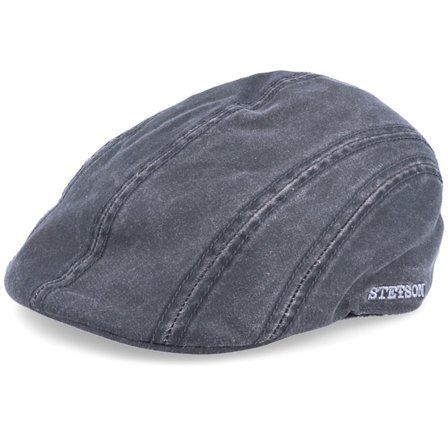 Stetson - Svart earflap Keps - Ivy CO/PE Ear Flap Black Flat Cap @ Hatstore