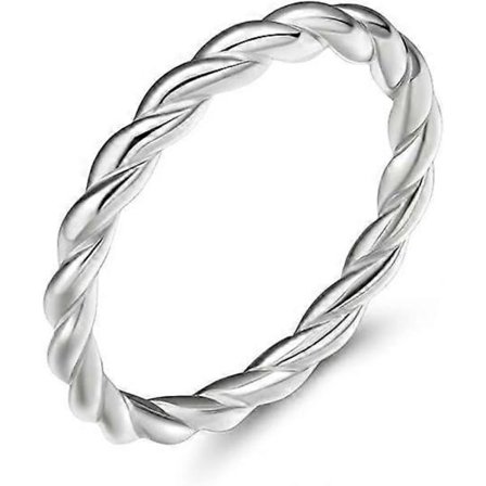 925 Sterling Silver Keltisk Knut Ring Enkel Korsande Oändlighets Vigselring för Kvinnor Storlek 6—yux