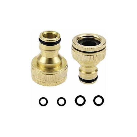 2 st mässingskrankopplingar för 1/2" och 3/4" kranar 2-i-1 krankoppling trädgårdsslang krankoppling kranadapter