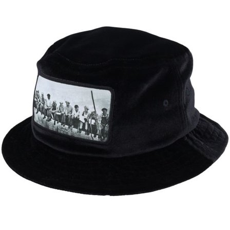 Public Domain - Svart bucket Hatt - Lunch Atop A Skyscraper Velvet Black Bucket @ Hatstore