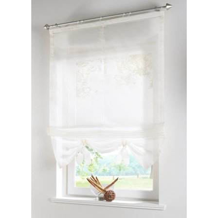 Hvit, LxH 140 x 155 cm 1-delt rullegardin med løkker, gardiner,