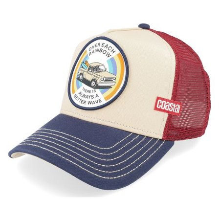 Coastal - Beige trucker Keps - Rainbow Beige/Blue/Wine Trucker @ Hatstore