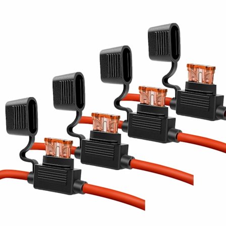 10 Gauge Säkringshållare - 10 AWG Inline Säkringshållare med 40 AMP ATC Bladsäkringar (4-pack)