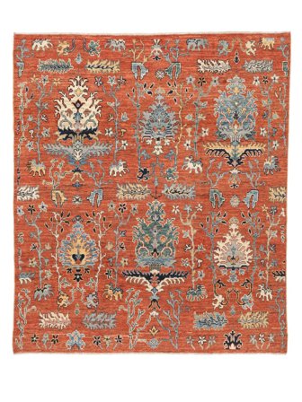 Handgeknüpft Classic Afghan Fine 250X293 Wollteppich Braun/Dunkelrot Groß