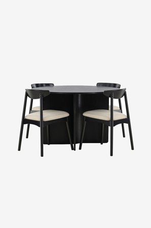 Venture Home - Bord Tyresö med stol Ven - Svart - Matgrupper - Från Homeroom