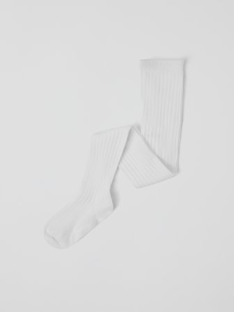 Polarn O. Pyret - ribbed tights - 122|128 - Childrenswear - white